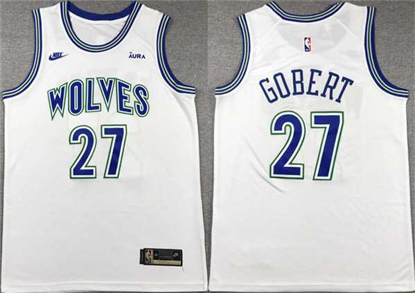 Men%27s Minnesota Timberwolves #27 Rudy Gobert White City Edition Stitched Jersey->new york knicks->NBA Jersey